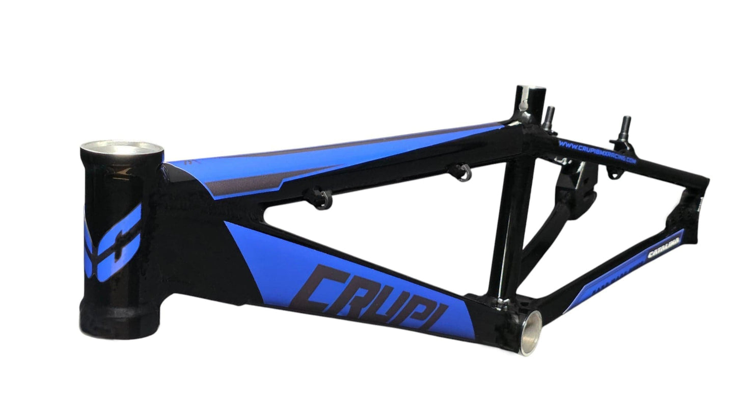 Crupi Micro BMX Race Frame Charcoal with Blue Graphics