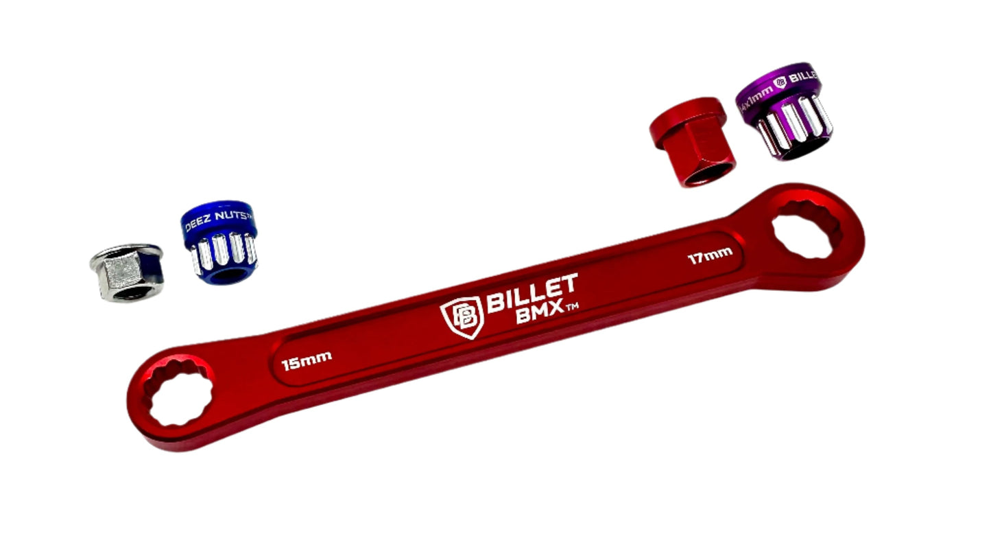 Billet BMX Deez Nuts Axle Nut Wrench 15mm & 17mm