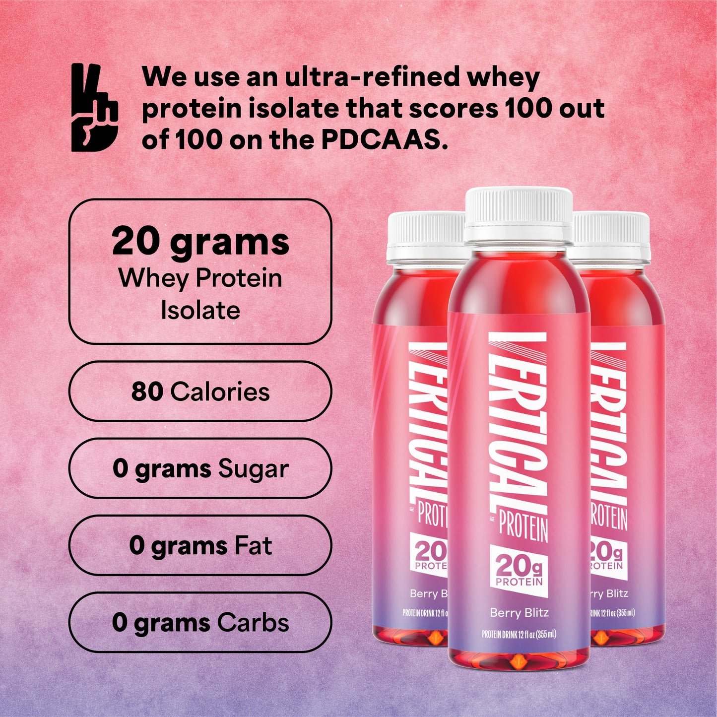 Vertical Protein Berry Blitz Protein Water - 12 Pack