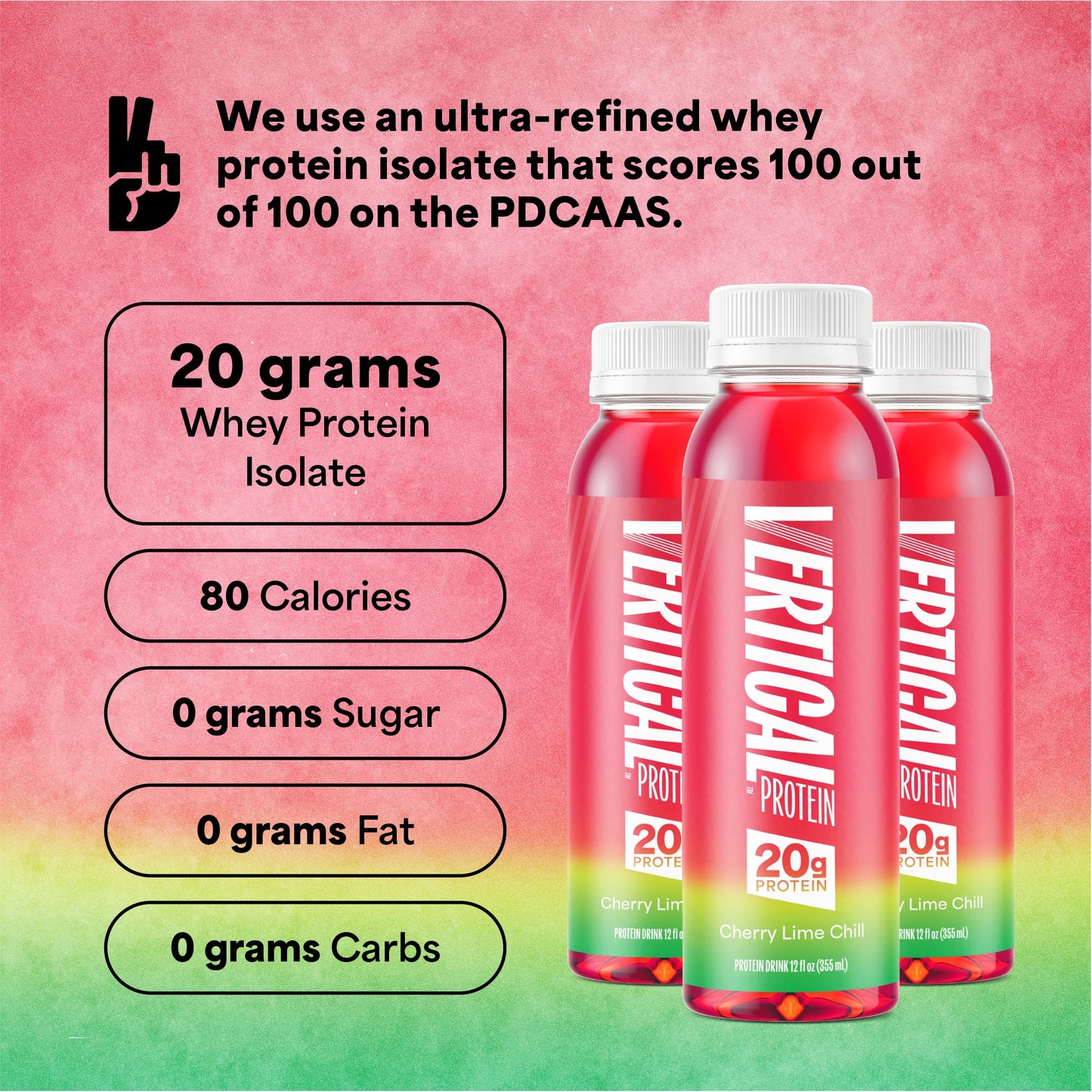 Vertical Protein Cherry Lime Chill Protein Water - 12 Pack