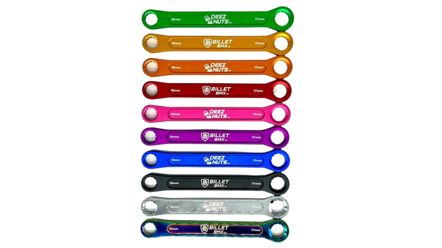 Billet BMX Deez Nuts Axle Nut Wrench 15mm & 17mm