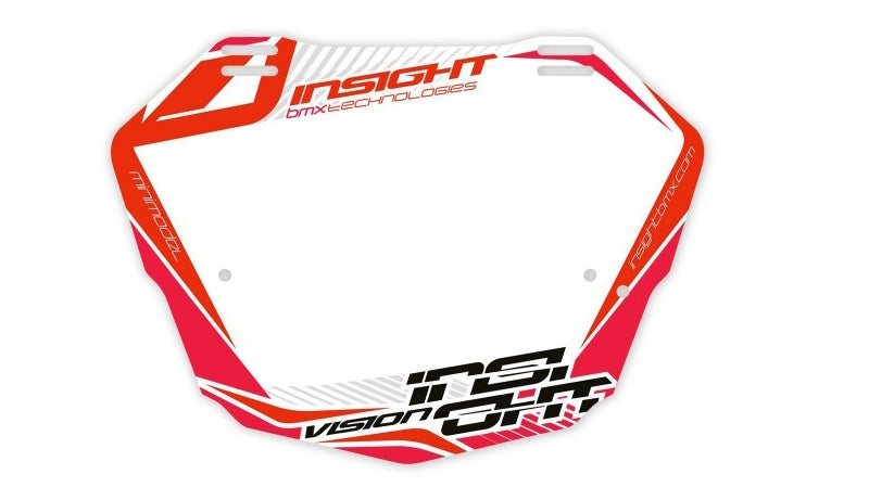 INSIGHT Pro Plate (White Background W/ Orange) - INSIGHT BMX