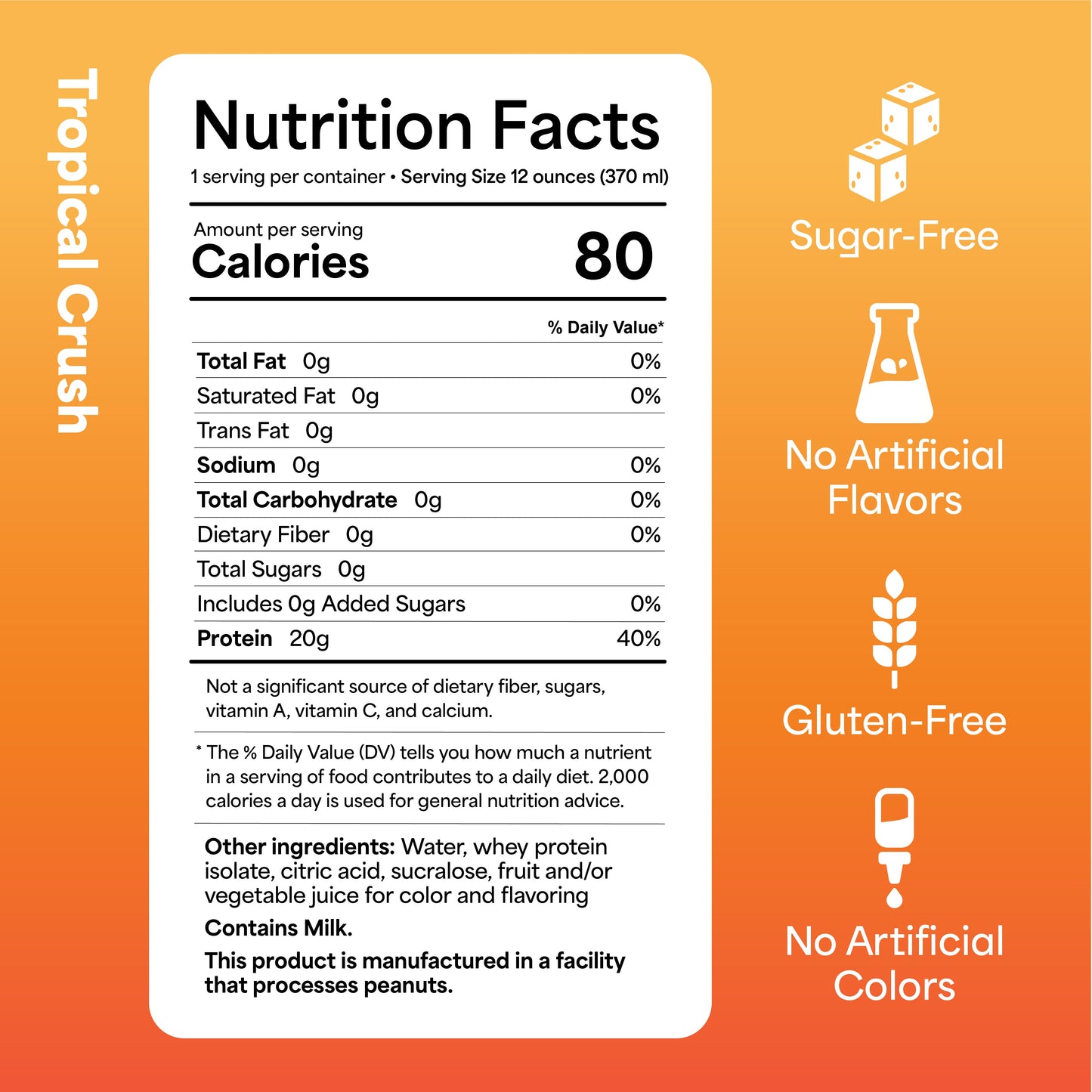 Vertical Protein Tropical Crush Protein Water - 12 Pack