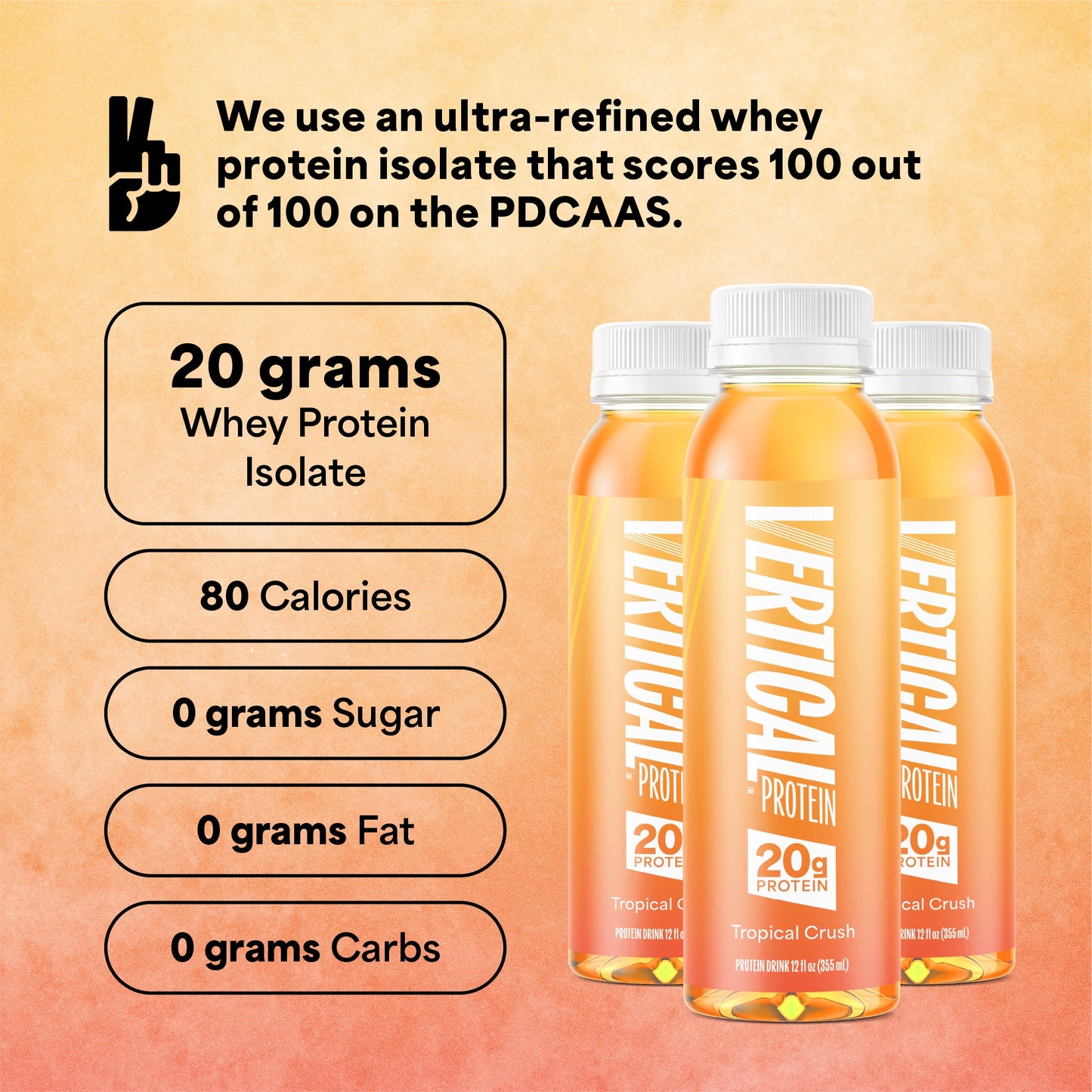 Vertical Protein Tropical Crush Protein Water - 12 Pack