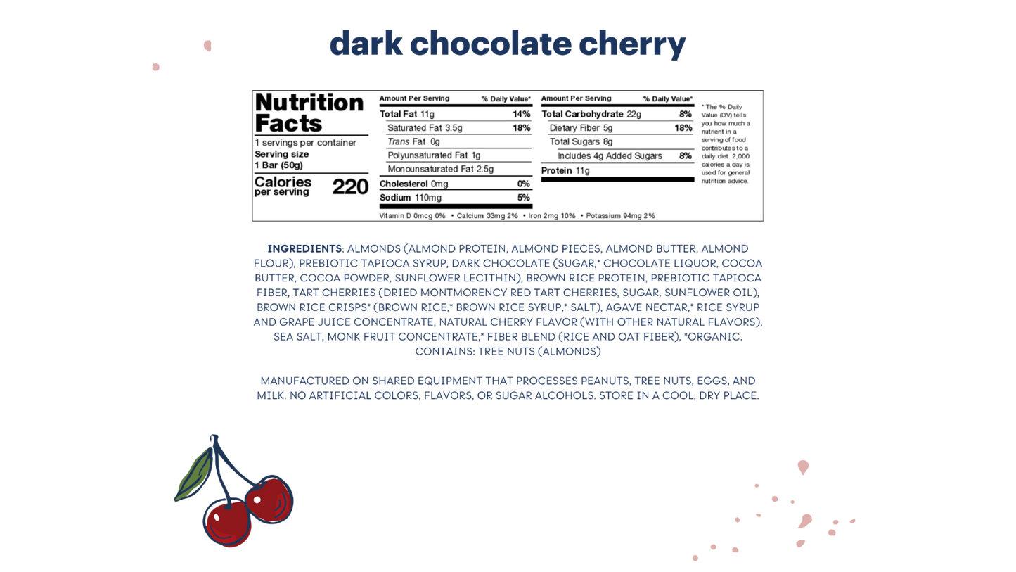 Zing Dark Chocolate Cherry Nutrition Bars