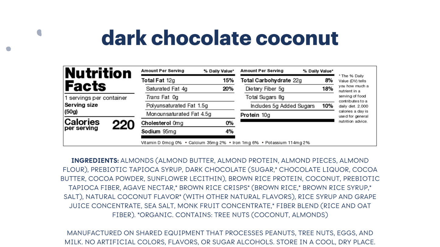 Zing Dark Chocolate Coconut Nutrition Bars