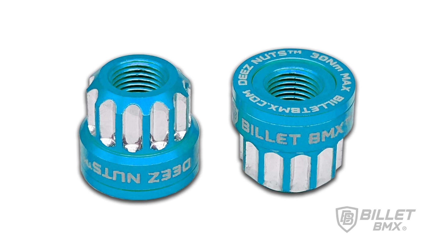 Billet BMX Deez Nuts 12 Point Axle Nuts 3/8"-26tpi (2-Pack)