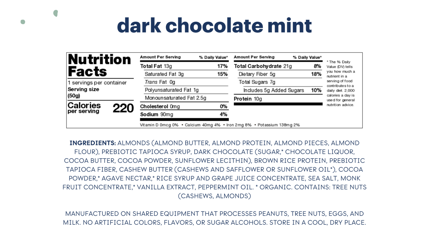 Zing Dark Chocolate Mint Nutrition Bars